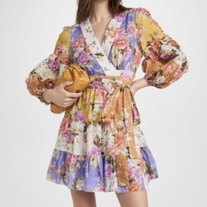 ZIMMERMANN Pattie Floral Cotton Mini Dress, (Size 0)
